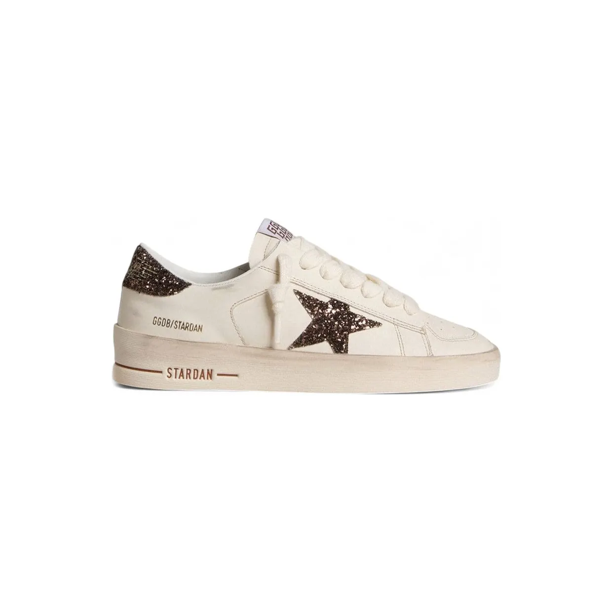 Golden Goose Stardan White Brown Glitter Star (GWF00128.F007939.10318)