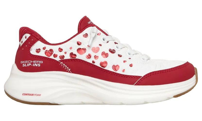 Skechers Slip-ins: Contour Foam – Cozy Fit Heartclub Wit/Rood