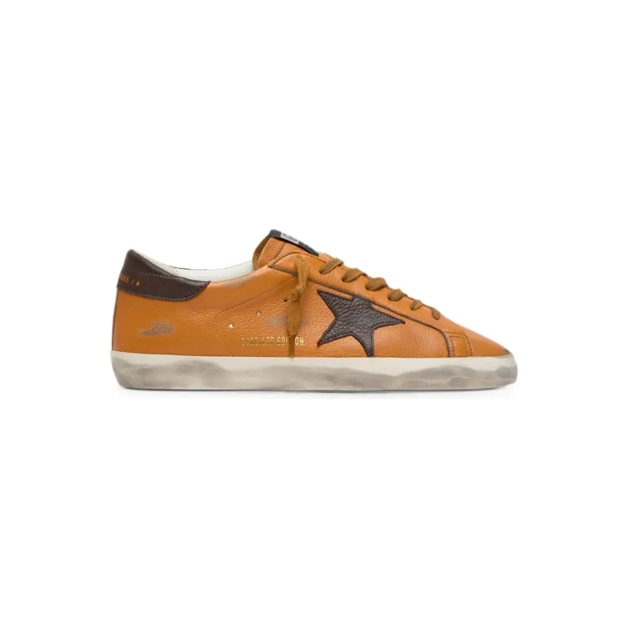 Golden Goose Super-Star Ltd Orange leren met bruine ster (GMF00101F008574)