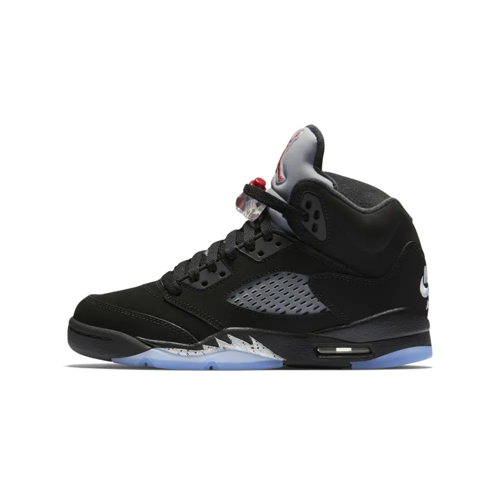 Jordan 5 Retro Black Metallic 2016 (GS) Black/Fire Red-Metallic Silver-White (845036-003)
