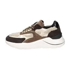 D.A.T.E. Glanzende leren Teddy sneakers – Bruin (W431FGNTCH) (2)