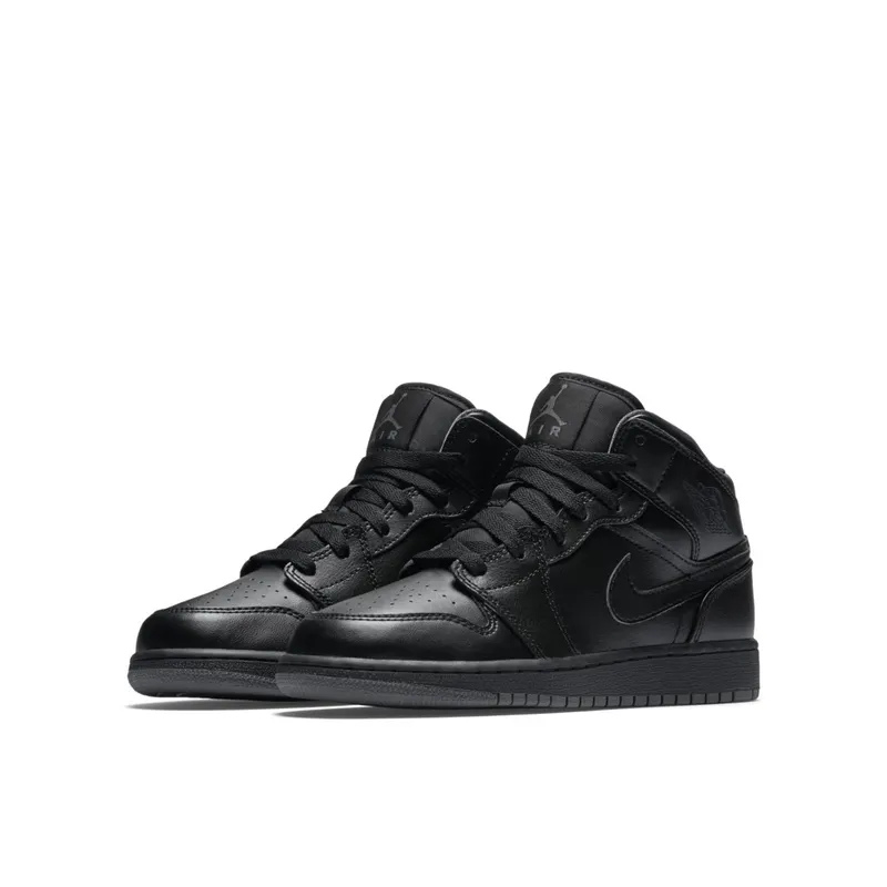 Jordan 1 Mid Black Dark Grey Outsole (GS) Black/Black-Dark Grey (554725-021)