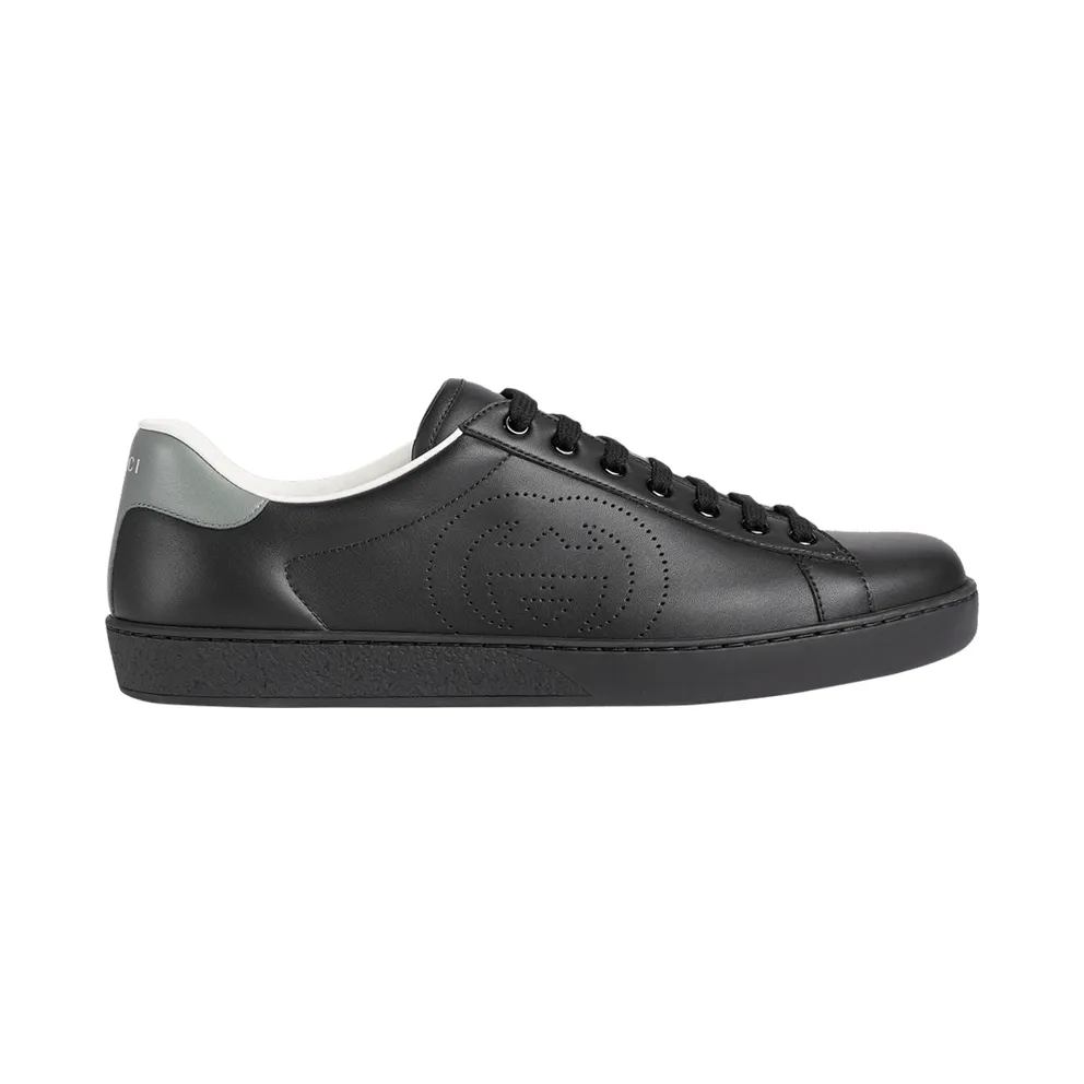 Gucci Ace Perforated Interlocking G Black