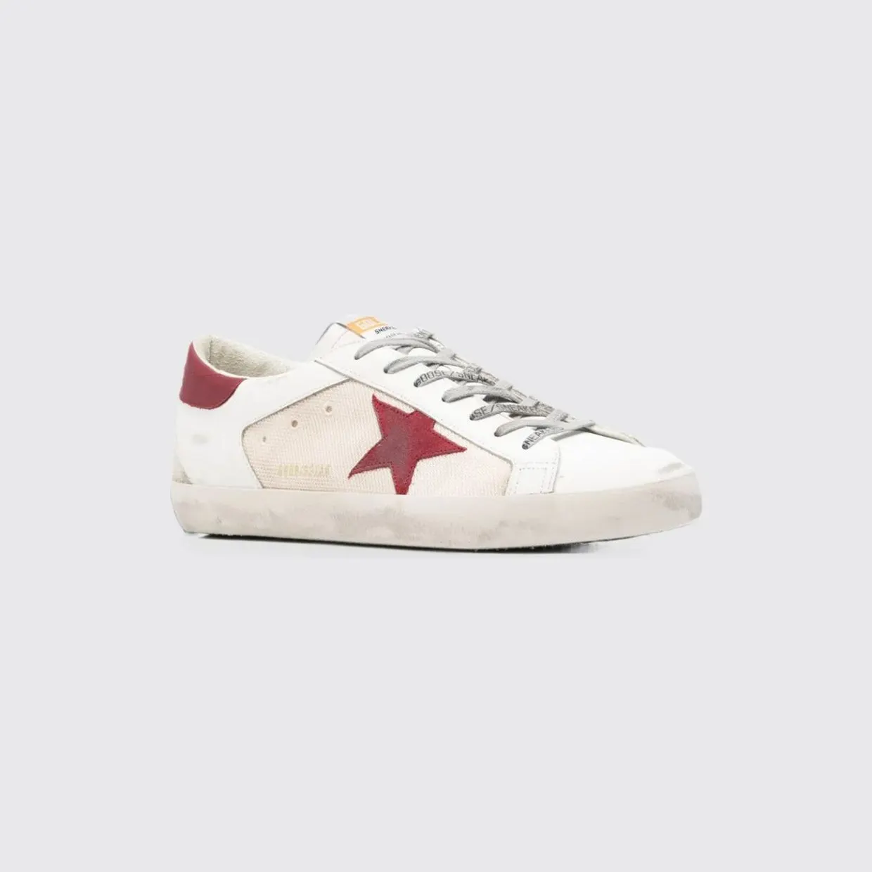 Golden goose Super Star Double Quarter Sneakers in Leather and Mesh with Worn Effect Nude (GMF00104F00872615984)