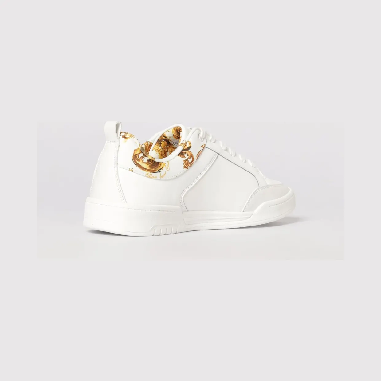 Versace Leather Sneakers with Baroque Print White (80YA3SD6ZPB85G03) (2)
