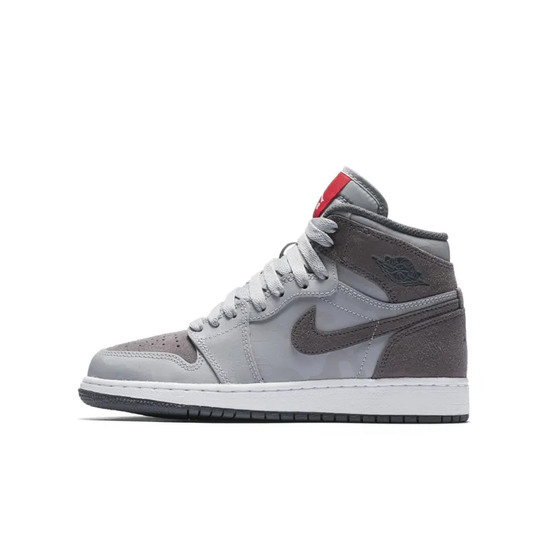 Jordan 1 Retro High Camo 3M Wolf Grey (GS) Wolf Grey/Dark Grey-White-University Red (822858-027)
