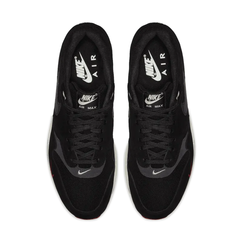 Nike Air Max 1 Mini Swoosh Bred Black/Oil Grey-University Red (875844-007)