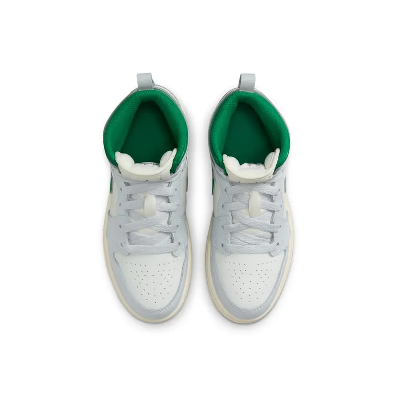 Jordan 1 Mid Summit White Pure Platinum Sail Pine Green (DQ8424-142)