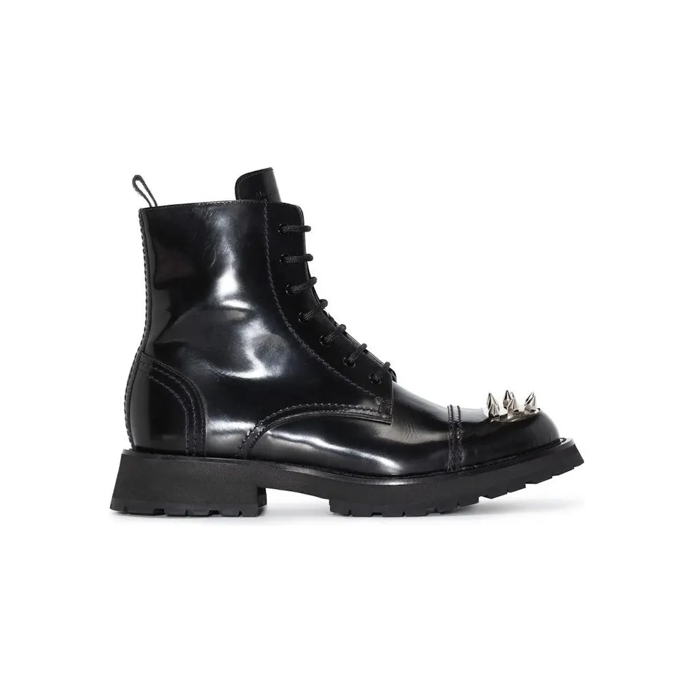 Alexander McQueen Punk Stud Boot Black (705080WIC631081)