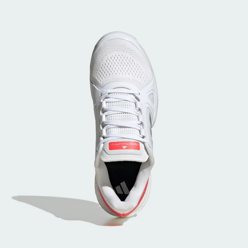 Adidas adidas by Stella McCartney Court Tennis Shoes Cloud White / Silver Metallic / Lucid Red (JP7060)