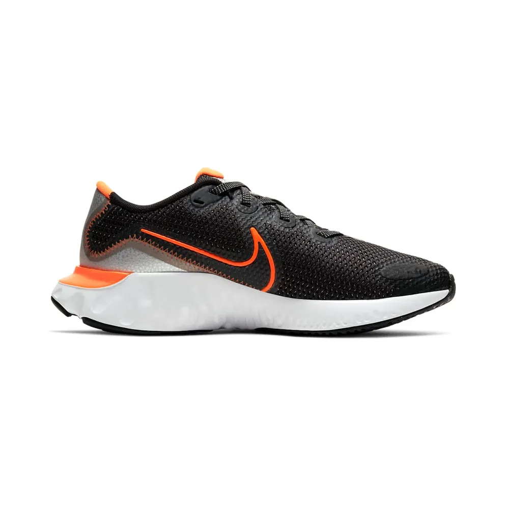 Nike Renew Run Black Total Orange (GS) Black/Chrome/Particle Grey (CT1430-001)