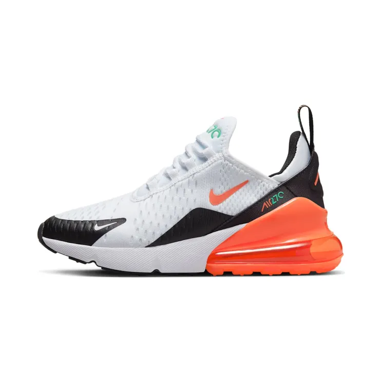 Nike Air Max 270 White Turf Orange (GS) “White / Stadium Green / Black / Turf Orange” (943345-107)