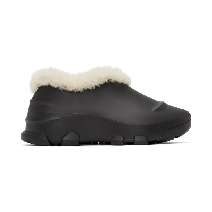 Givenchy Black Shearling Monumental Mallow Sneakers (BHZ018H12J)