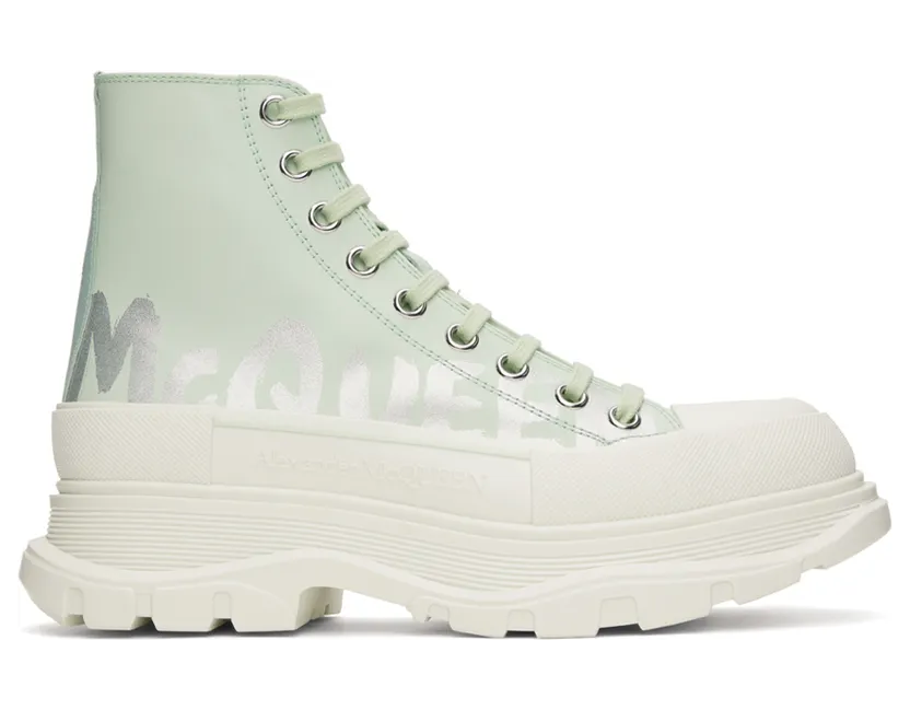 Alexander McQueen White Grafitti Tread Slick High-Top Sneakers (711109WIAT6)