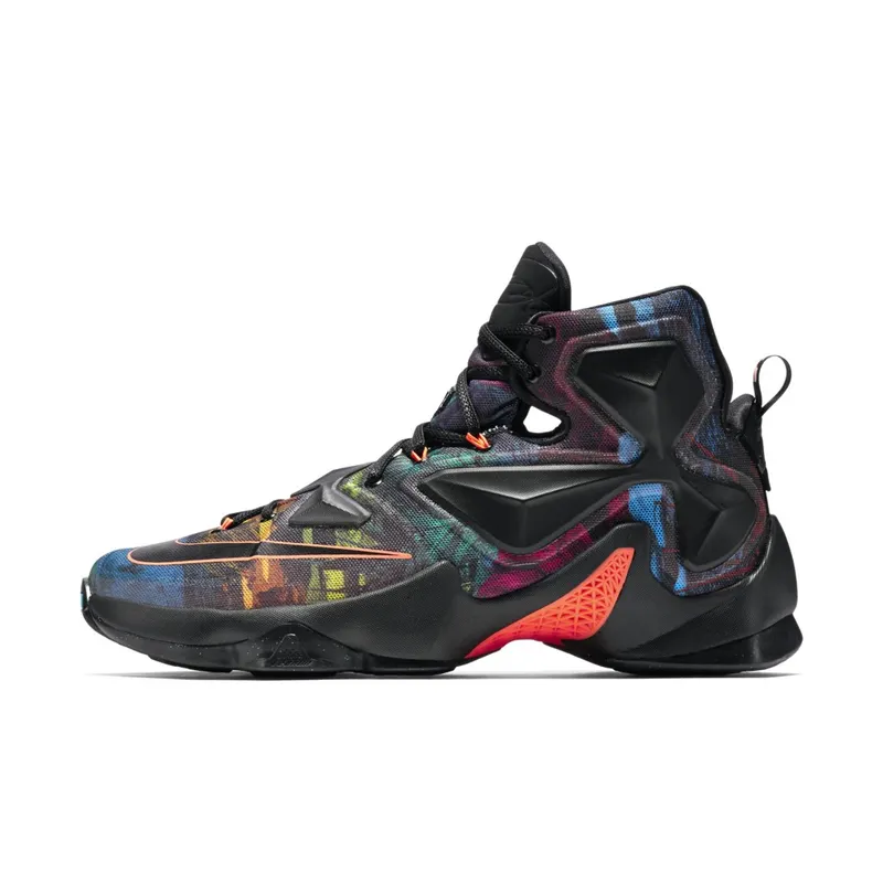 Nike LeBron 13 Akronite Black/Black-Hyper Orange-Blue Lagoon (807219-008)