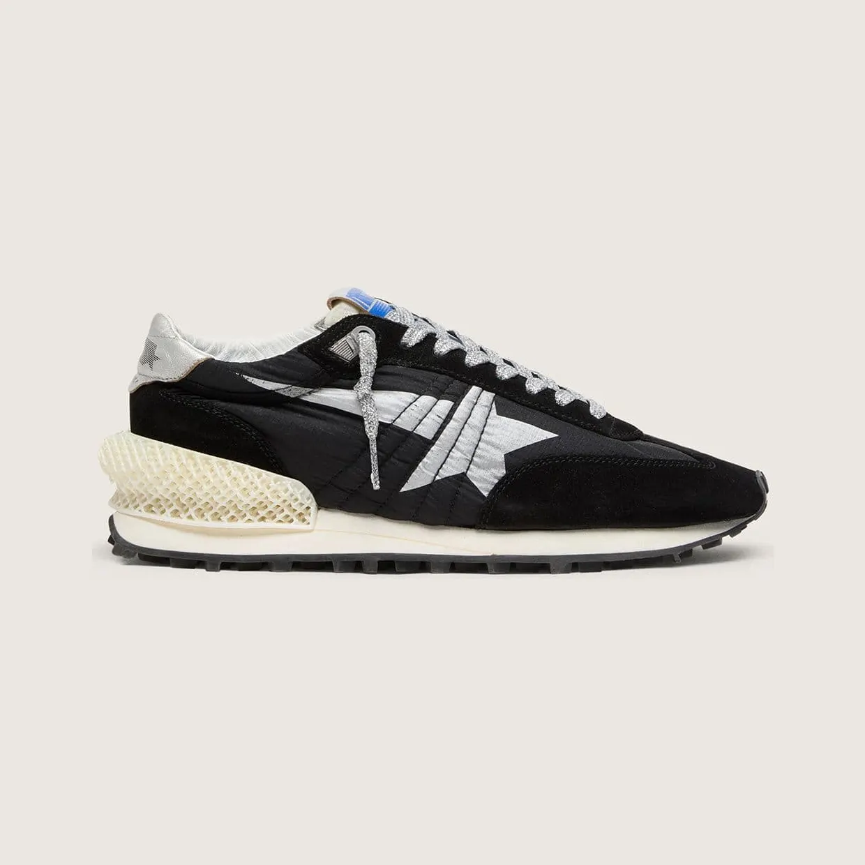 Golden Goose Women’S Marathon With Black Ripstop Nylon Upper And Silver Star (GWF00684.F005675.90179)