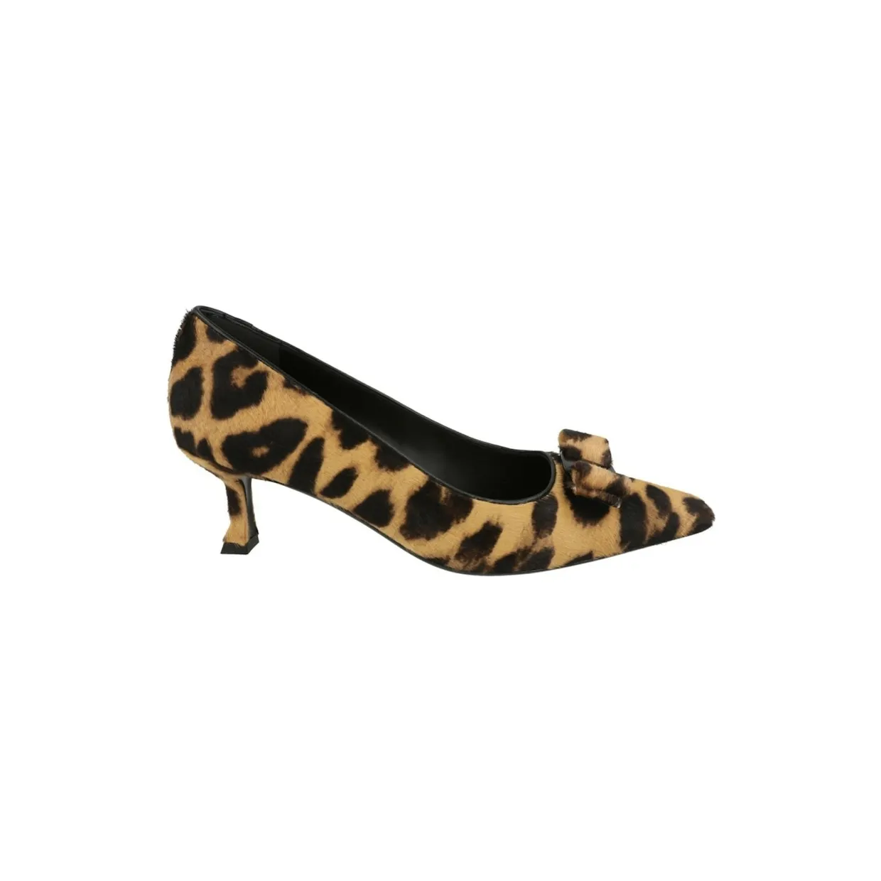 Ferragamo Siwar Leopard Print Kitten Heels Bone (01G568-766389-1C)