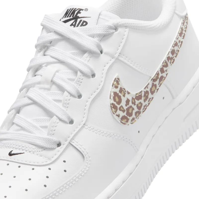 Nike Air Force 1 Low GS “White Leopard Swoosh” (IR0273-100)