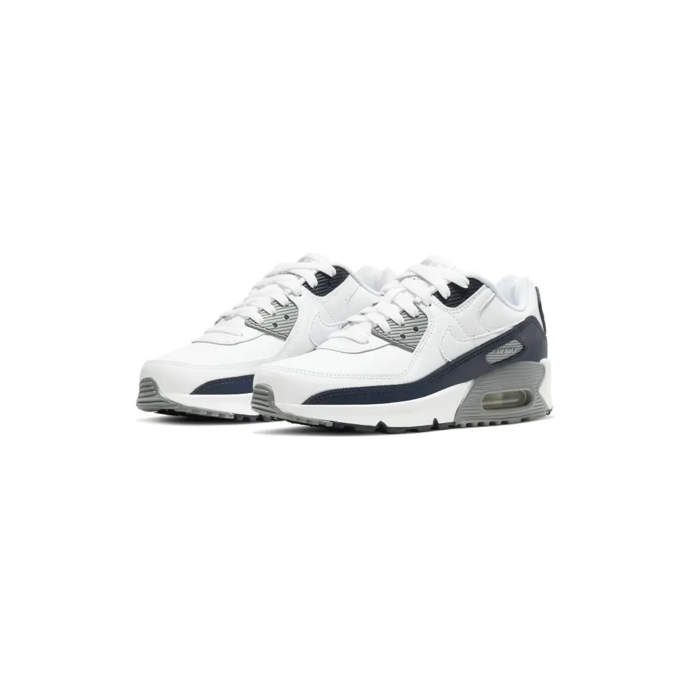 Nike Air Max 90 White Grey Obsidan (GS) White/Light Smoke Grey-Particle Grey-Obsidian (CD6864-105)