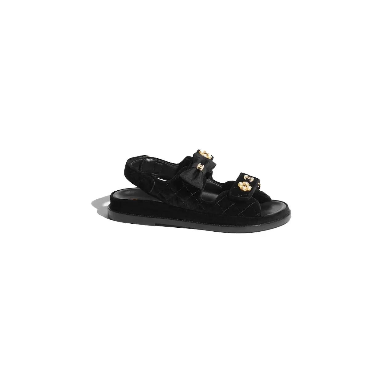 Chanel Quilted Sandal Black Velvet (G40138 X57004 94305)