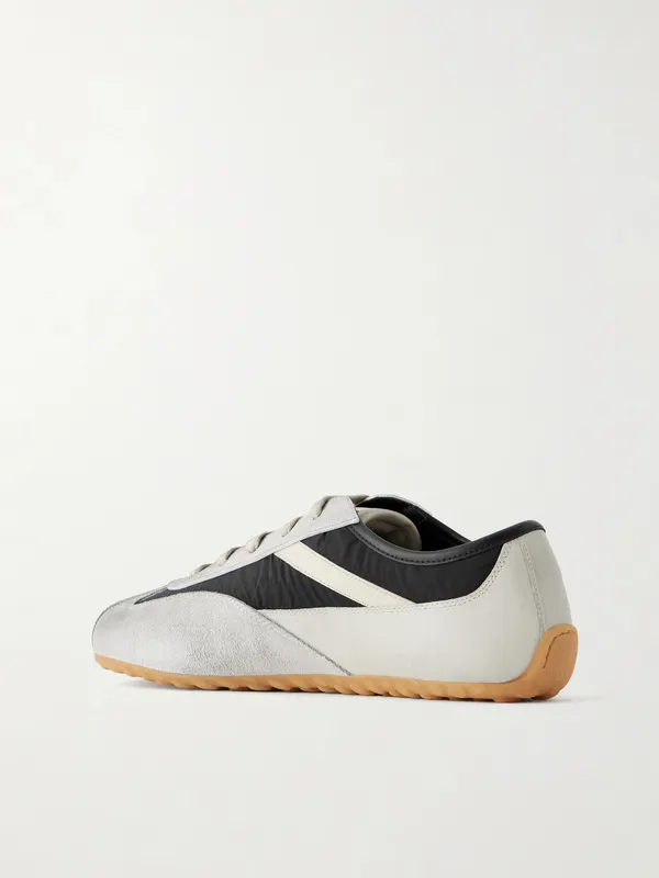 Mcqueen Suede-Trimmed Shell Sneakers Gray (868496WIAKI) (4)