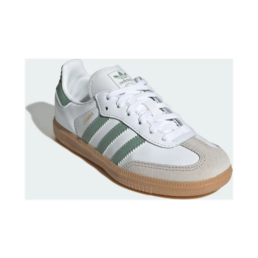 Adidas Samba OG Kids Cloud White / Silver Green / Gum (JP5483)