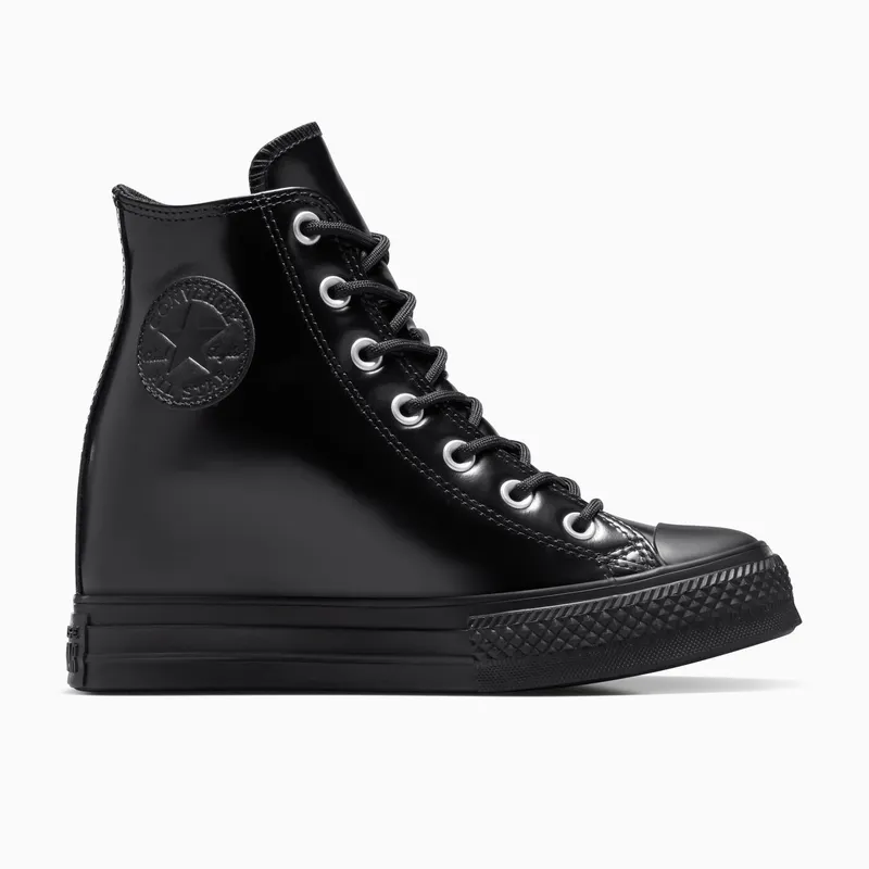 Converse Chuck Taylor All Star Wedge Platform Leather Black/Black/Black (A12827C)
