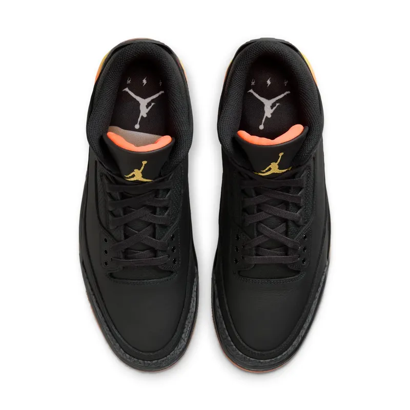 Jordan x J. Balvin Air Jordan 3 “Black/Solar Flare/Total Crimson/Abyss” (FN0344-001)