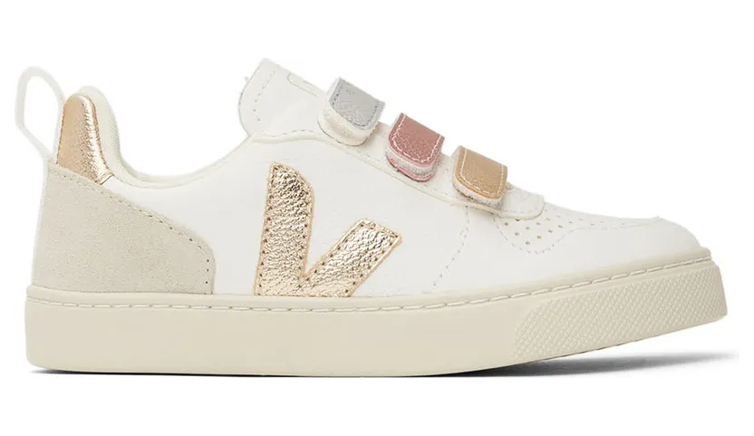VEJA Kids White & Multicolor V-10 Sneakers (CV0502894C)