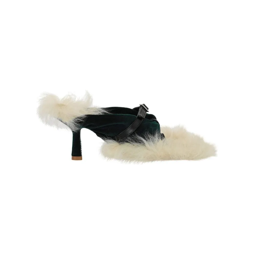 Burberry Step Post Heel Sandals Green White (8077466)