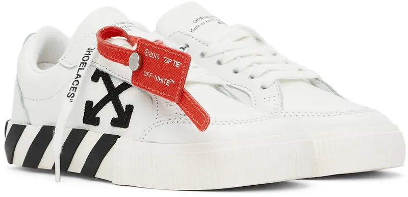 Off-White Kids White & Black Calfskin Vulcanized Low (OBIA004F21LEA0010110)