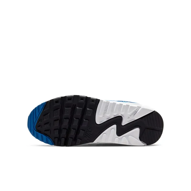 Nike Air Max 90 Leather Multi-Color (GS) University Gold/Battle Blue-White-Black (CD6864-700)