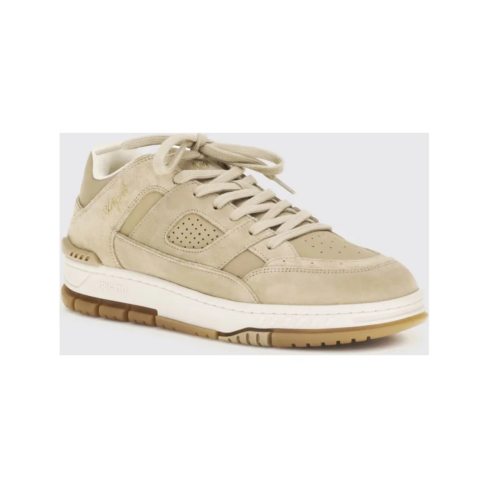 Axel Arigato Area Lo Sneakers in Smooth Calf Leather and Suede Beige (F4011004)