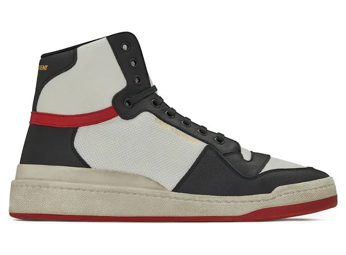 Saint Laurent SL-24 Mid Distressed Optic White Black Red (6106181JZC09670)