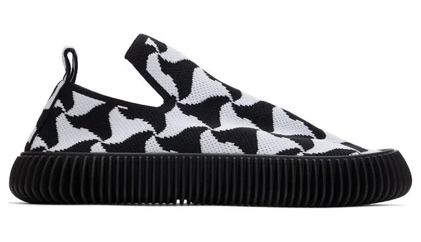 Bottega Veneta Ripple Knit Sneaker Black White (690123V1NW01486)