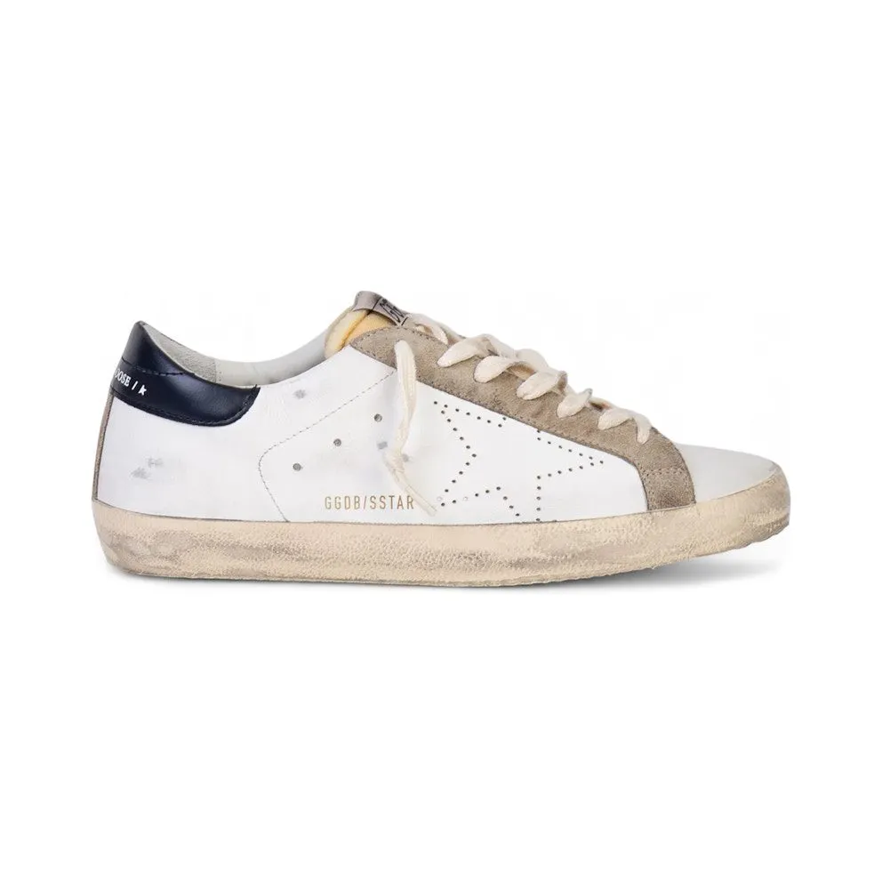 Golden Goose Super-Star White Navy Blue Heel Tab (GMF00360-F003184-81753)