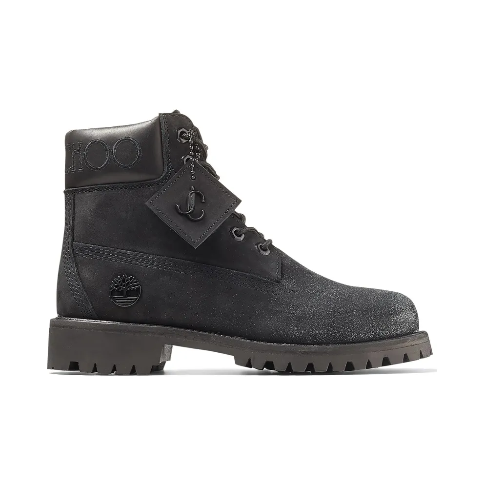 Timberland 6″ Jimmy Choo Premium Black Glitter (W)