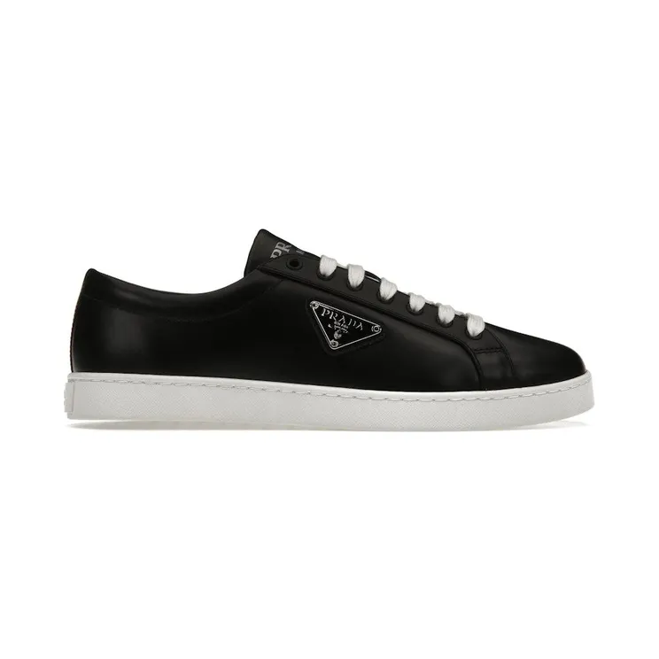 Prada Brushed Sneakers Leather Black White (2EE376_3F0E_F0632)