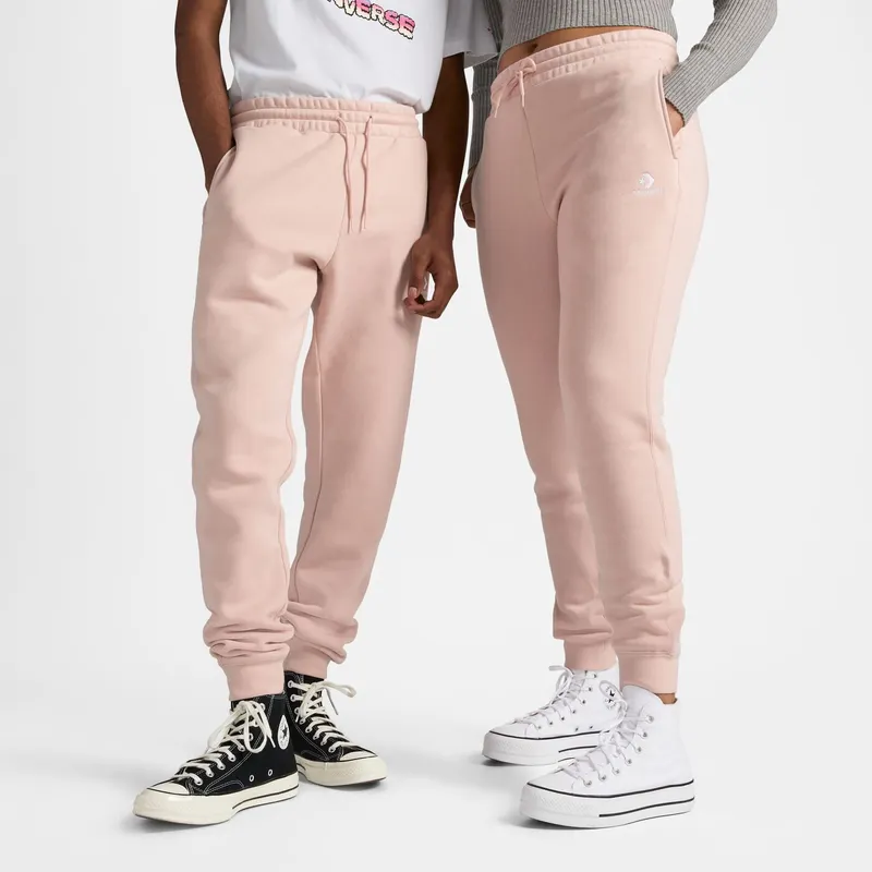 Converse Converse Go-To Embroidered Star Chevron Fleece Sweatpant with standaardpasvorm Pink Sage