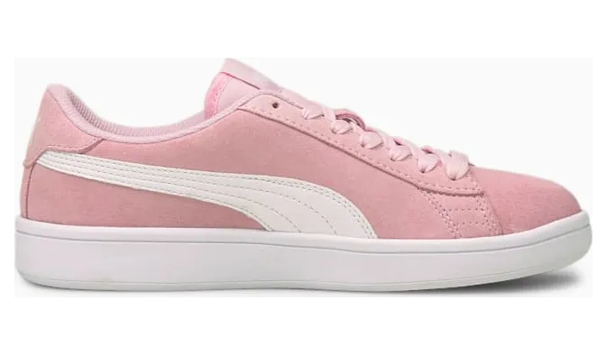 Puma Smash v2 Suede Jr Roze/Wit (365176-27)