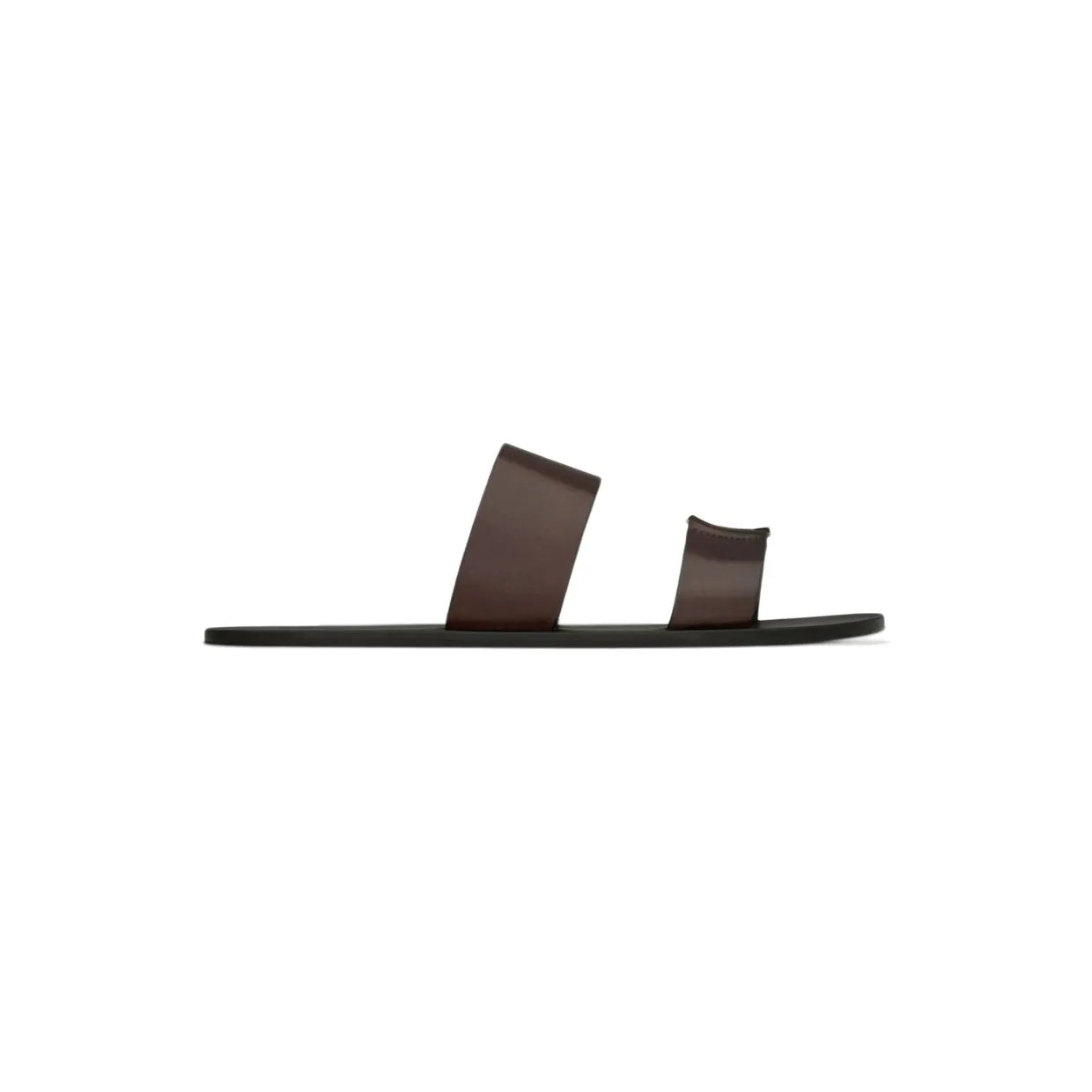Saint Laurent Babylone Slides Ultra Dark Brown Smooth Leather (863524 DWETT 2023)