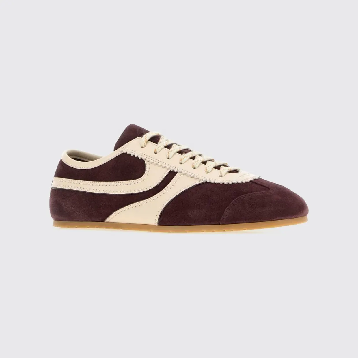 Dries Van Noten Bicolor Low-Top Sneakers in Smooth and Suede Leather Violet (2620217000132402)