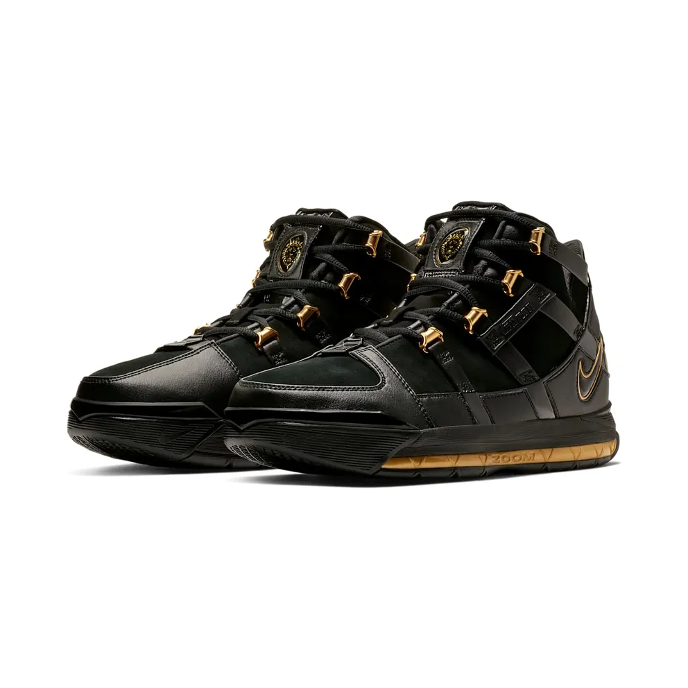Nike LeBron 3 Black Gold (2018) Black/Black-Metallic Gold (AO2434-001)