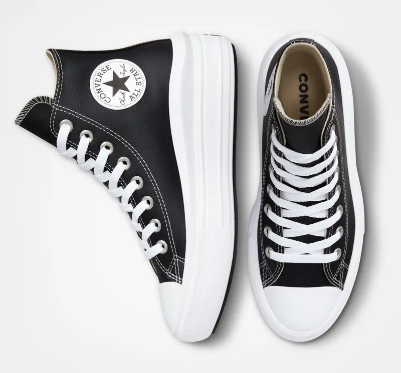 Converse Chuck Taylor All Star Move Platform Foundational Leather Black/White/White