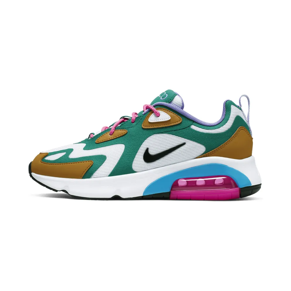 Nike Air Max 200 Mystic Green (W) Mystic Green/White-Gold Suede-Light Current Blue-Pink Blast-Medium Violet (AT6175-300)