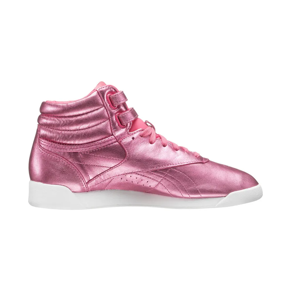Reebok Freestyle Hi Metallic Sharp Pink (W) Sharp Pink/White (Other Brands Reebok)