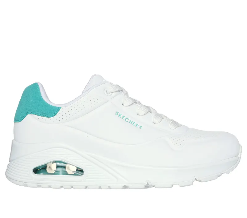 Skechers Uno – Pop Back – White / Munt – “White” (177092 WMNT)