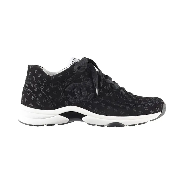 Chanel Suede Trainer Printed CC Black (G39230 X56653 94305)