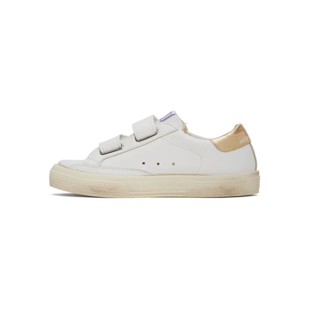 Golden Goose Kids White & Pink Check Star May School Sneakers (GYF00198.F001995.10761) (3)