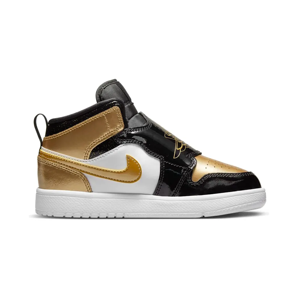 Sky Jordan 1 Mid Black Metallic Gold White (DV6069-071)
